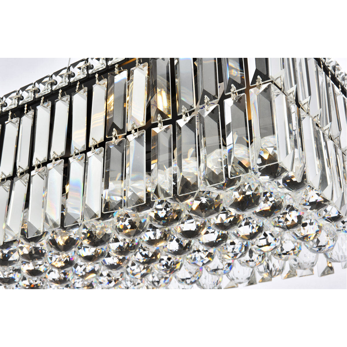 Maxime 6 Light 24 inch Black and Clear Linear Chandelier Ceiling Light in Royal Cut