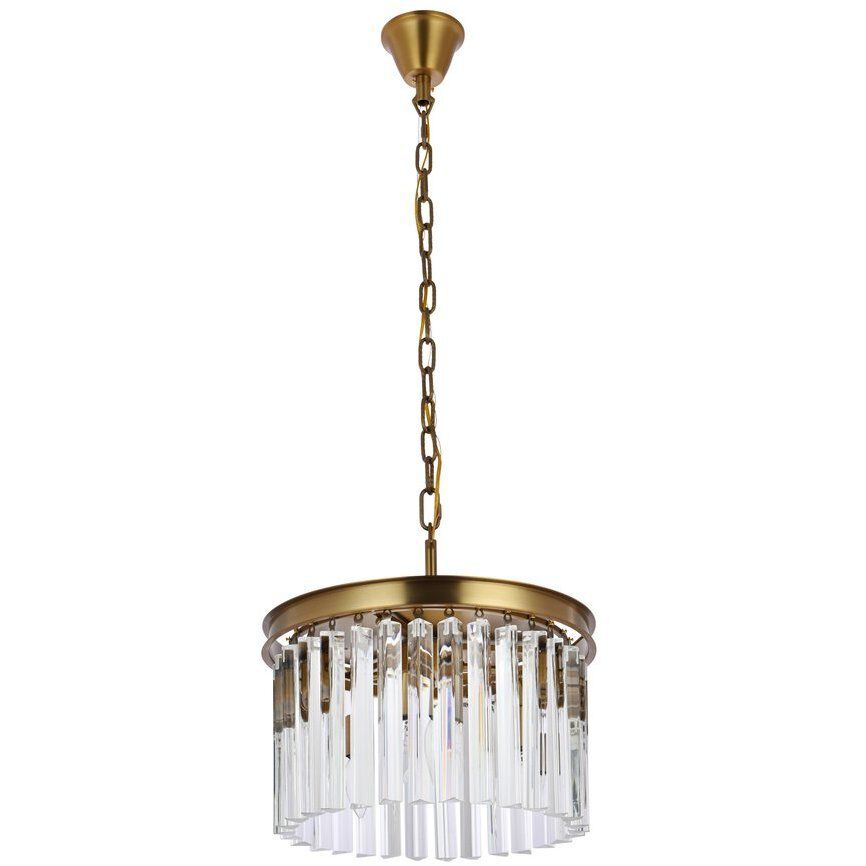 Sydney 3 Light 16 inch Satin Gold Pendant Ceiling Light in Clear