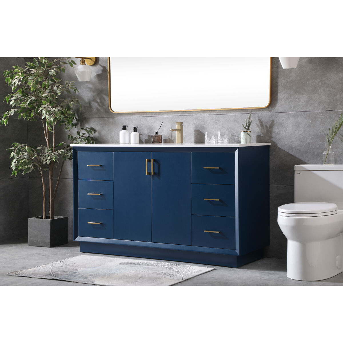 Hayes 60 X 22 X 35 inch Blue Vanity Sink Set