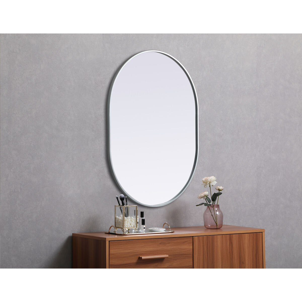 Asha 40 X 30 inch Silver Mirror in 30 x 40