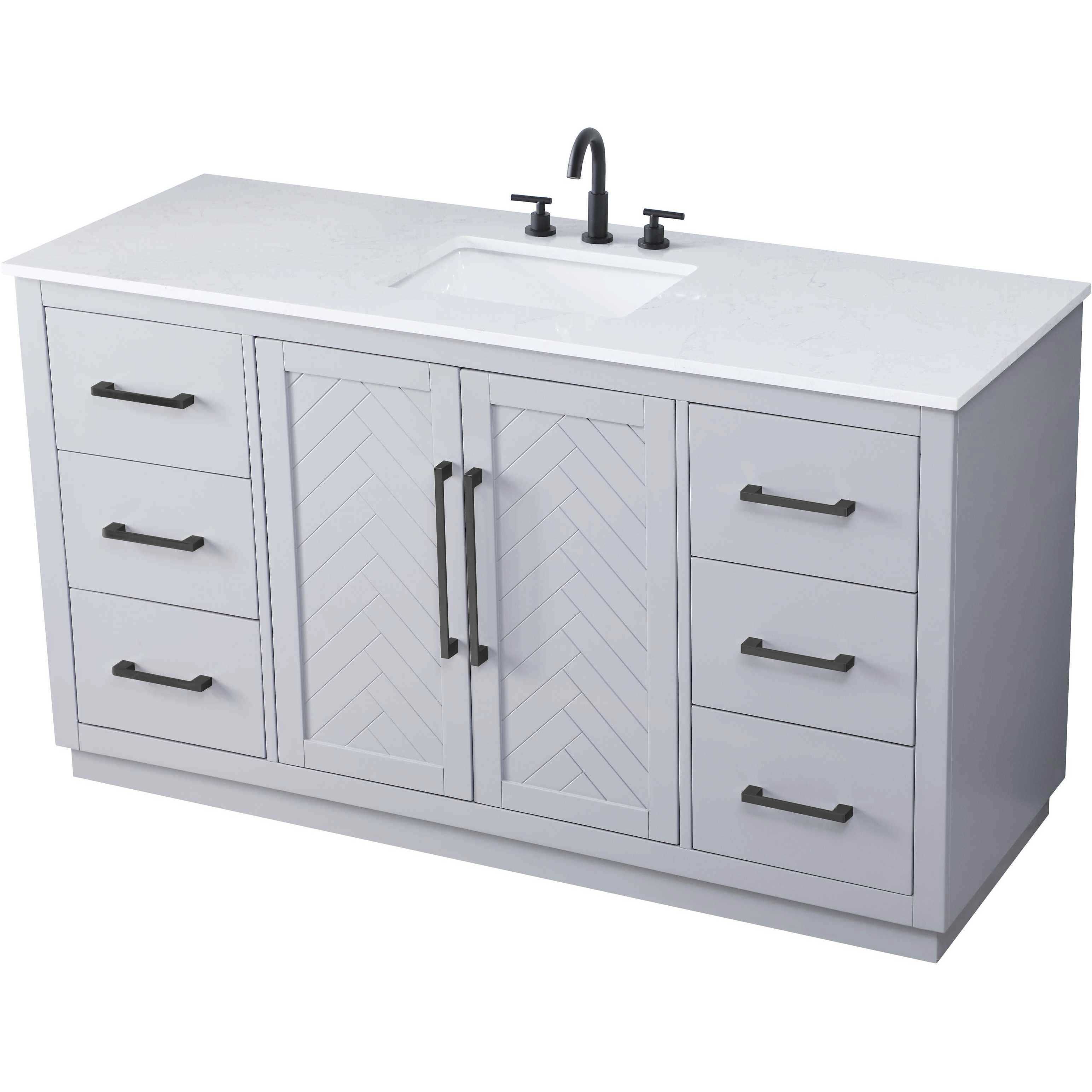 Chase 60 X 34 inch Grey Bathroom Vanity Cabinet