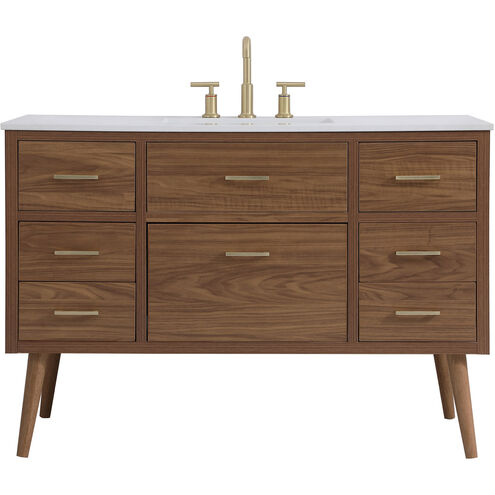 Boise 48 X 34 inch Walnut Brown Vanity Sink Set