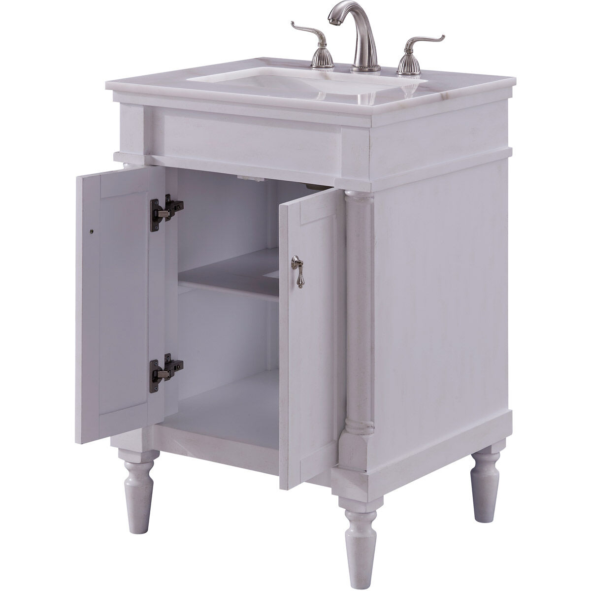 Lexington 24 X 21 X 35 inch Antique White with White Marble Vanity Set