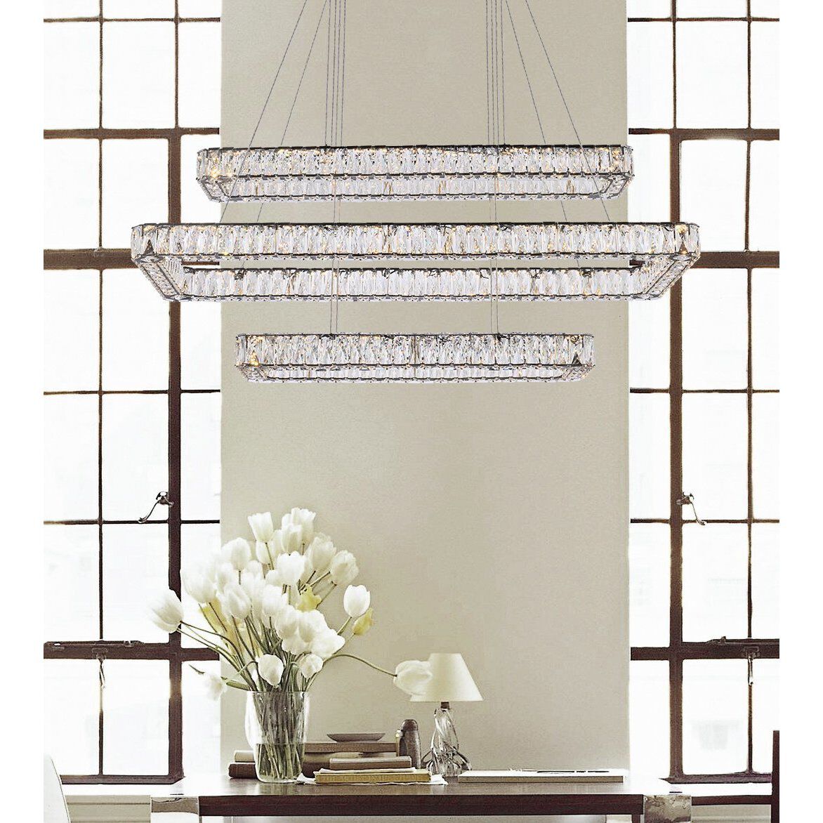 Monroe 3 Light 50 inch Black Pendant Ceiling Light