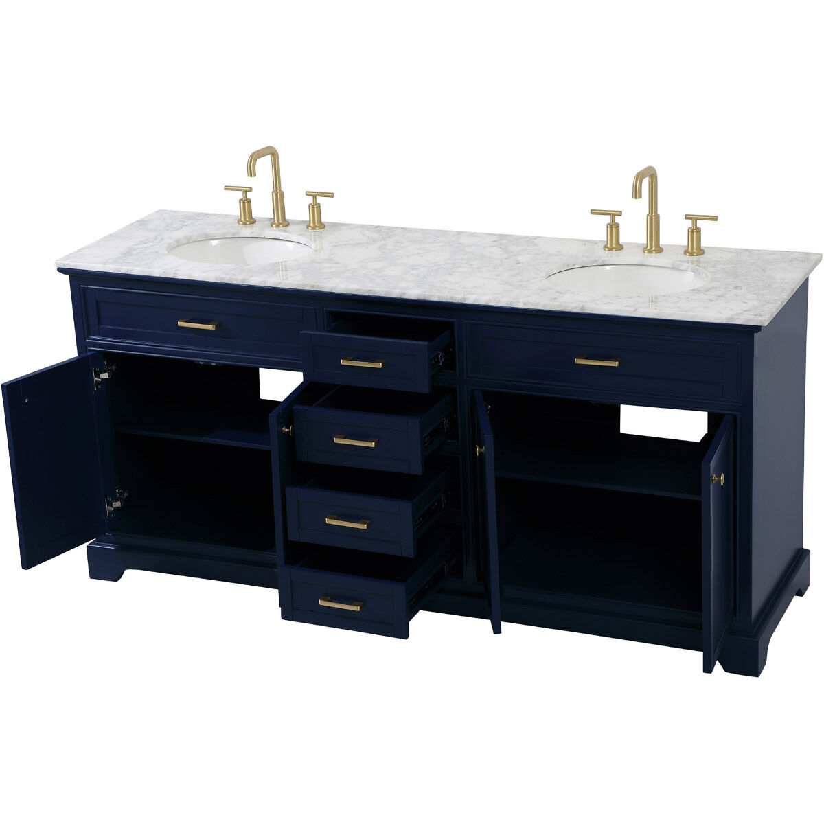 Americana 72 X 22 X 35 inch Blue Vanity Sink Set