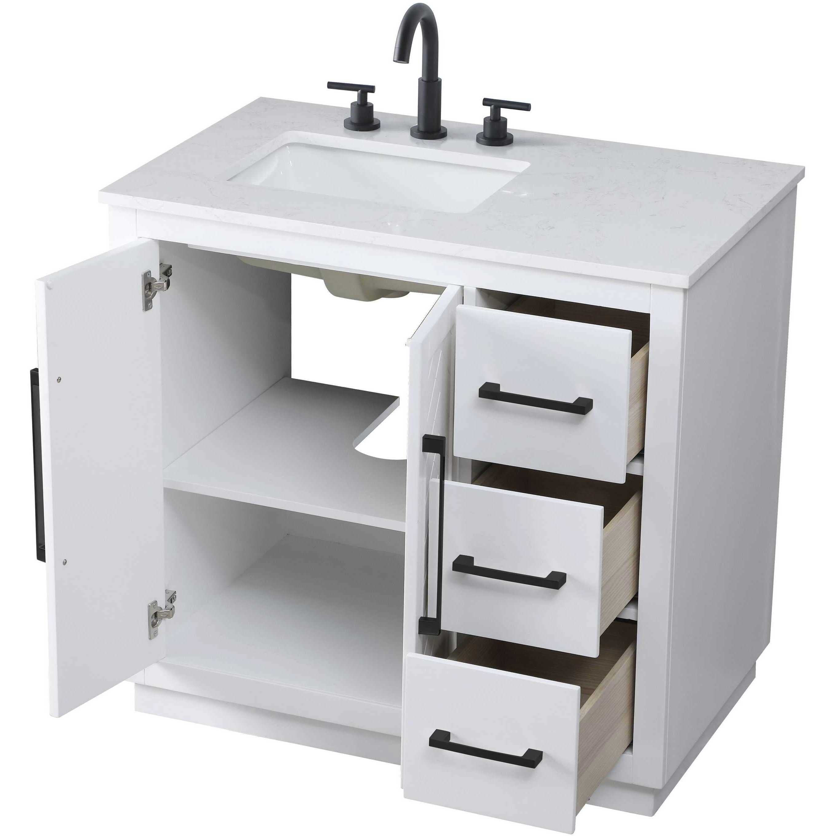 Chase 36 X 34 inch White Bathroom Vanity Cabinet