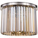 Sydney 6 Light 20 inch Polished nickel Flush Mount Ceiling Light in Golden Teak, Urban Classic