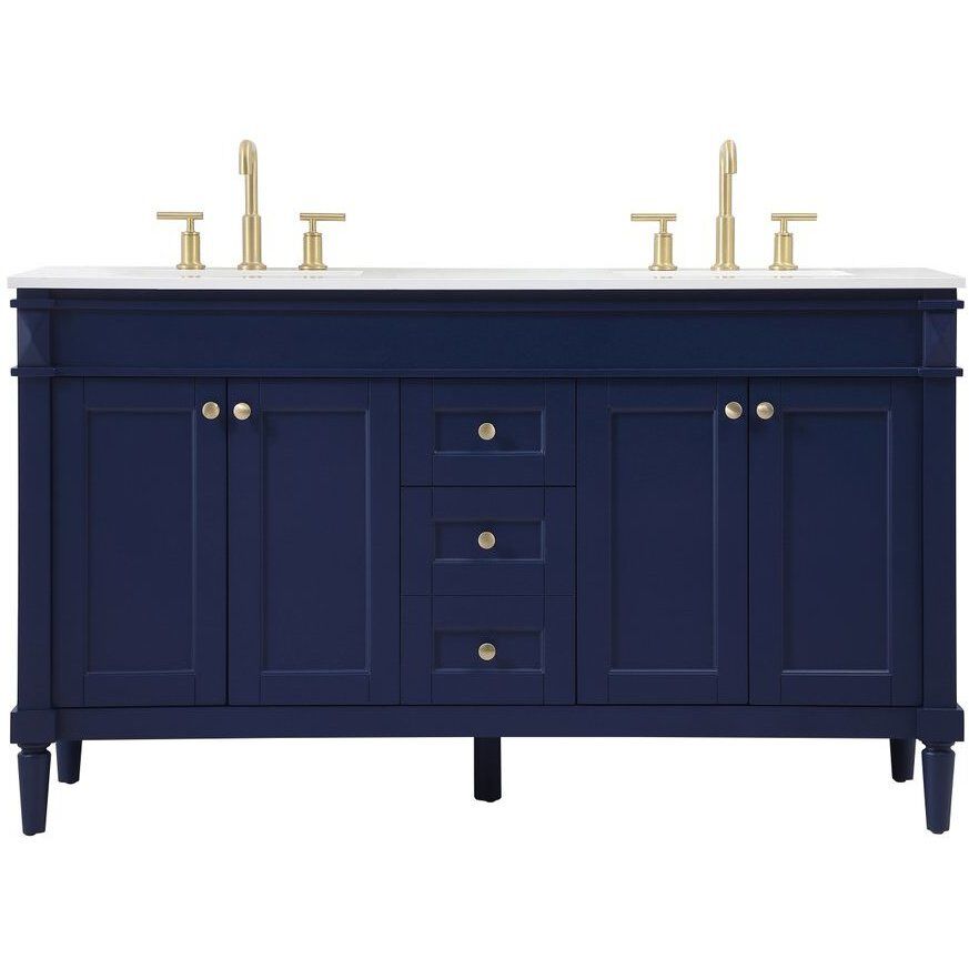 Bennett 60 X 21 X 35 inch Blue Vanity Sink Set