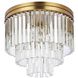 Sydney 9 Light 20 inch Satin Gold Flush Mount Ceiling Light in Clear