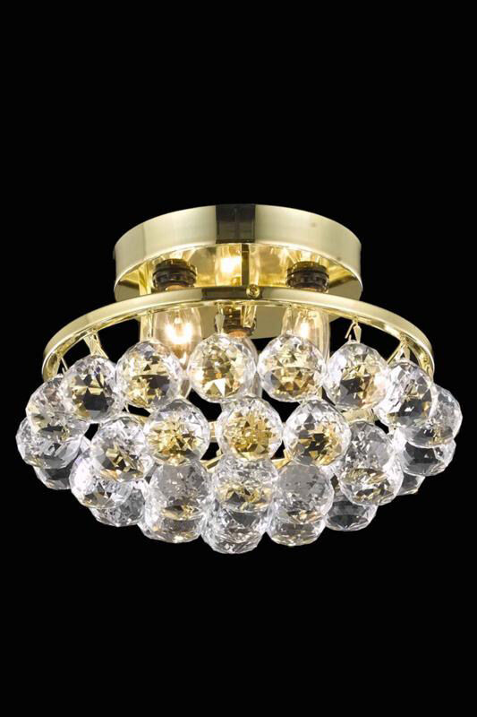Corona 3 Light 10 inch Gold Flush Mount Ceiling Light