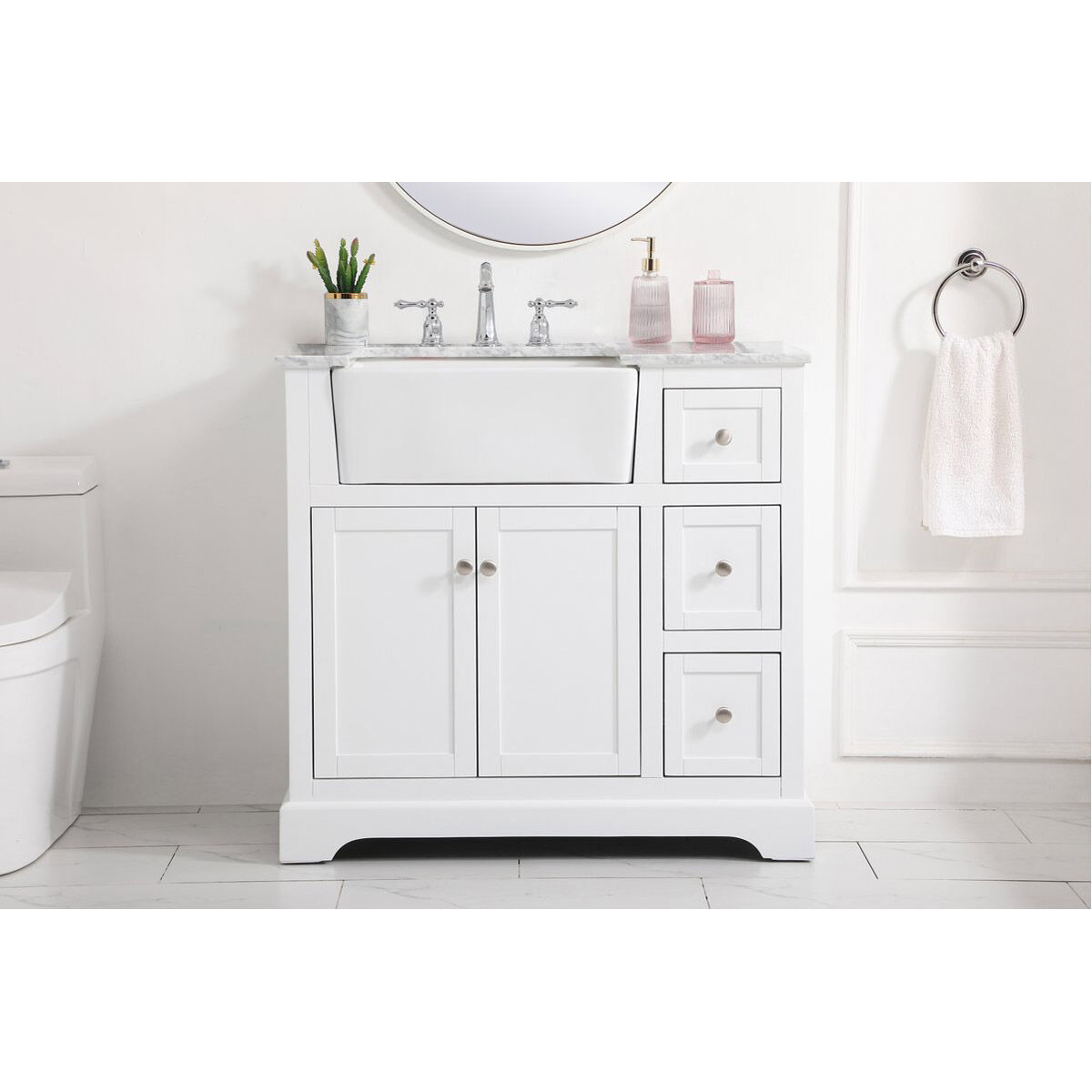 Franklin 36 X 22 X 35 inch White Bathroom Vanity Cabinet