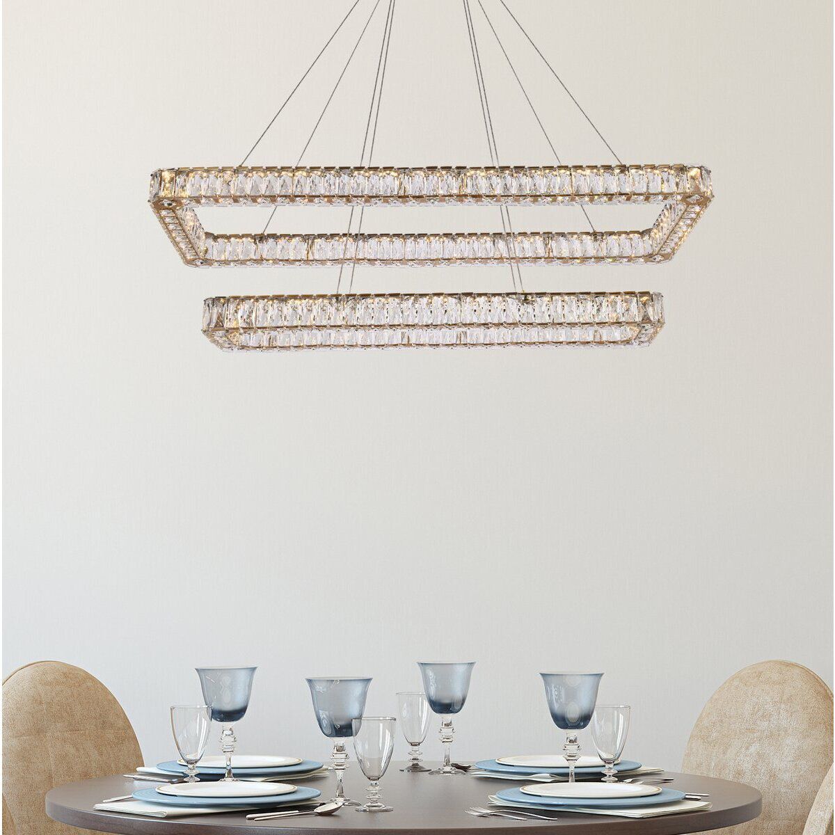 Monroe 2 Light 50 inch Gold Pendant Ceiling Light