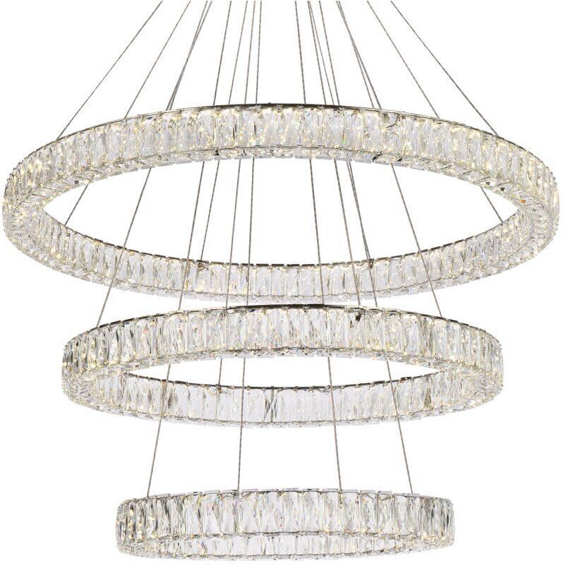 Monroe 3 Light 41 inch Chrome Chandelier Ceiling Light 