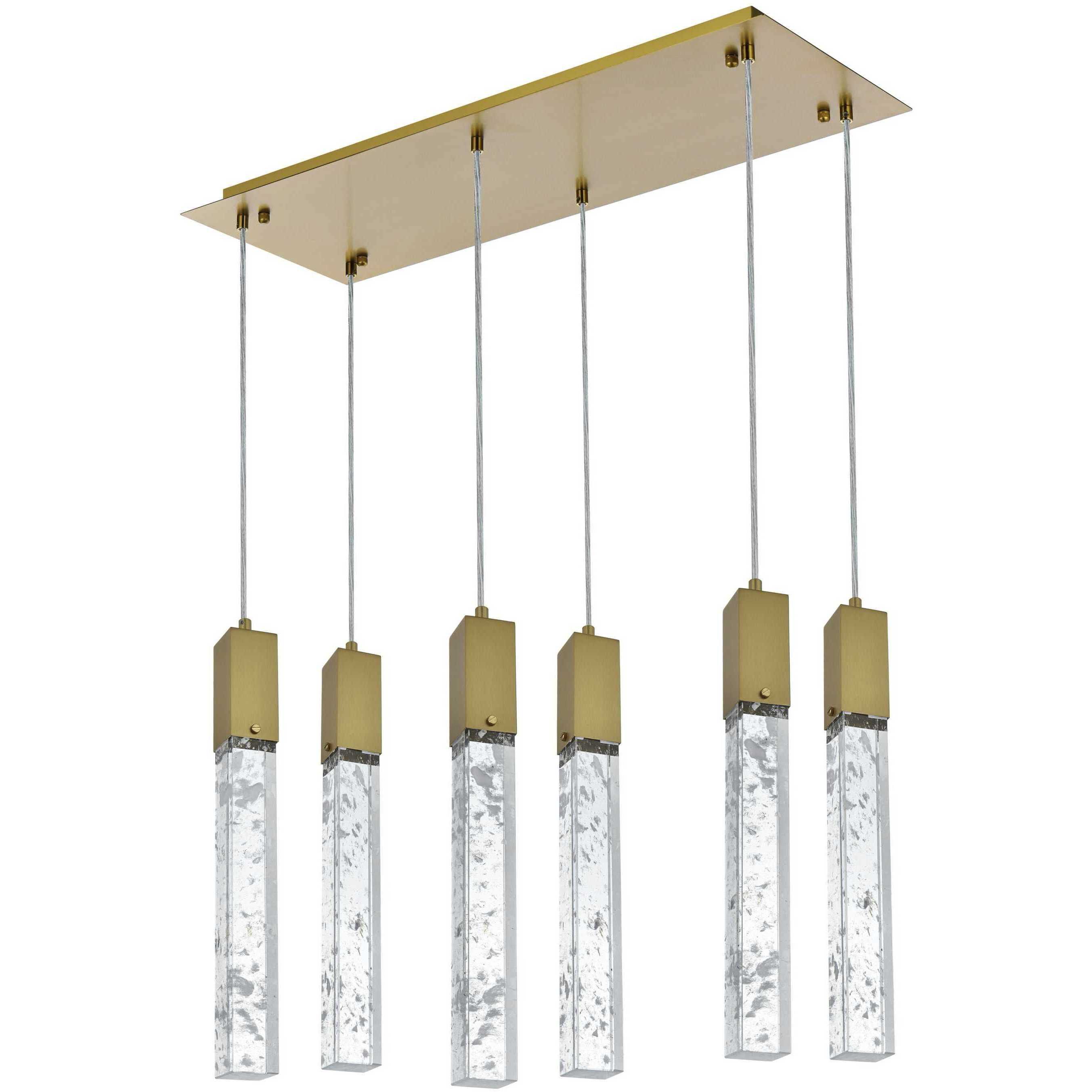 Aurora 6 Light 12 inch Satin Gold Pendant Ceiling Light