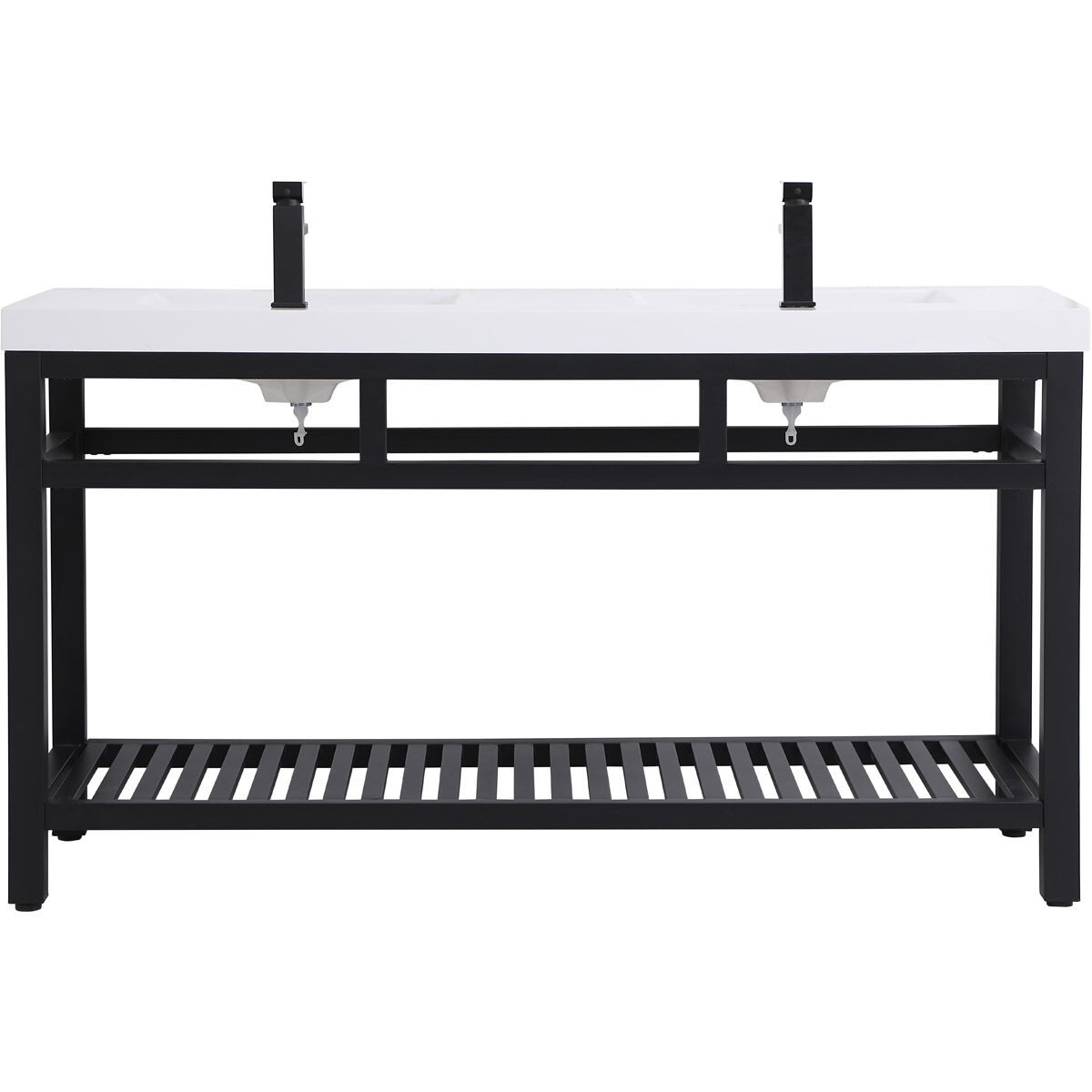 Raya 60 X 22 X 34 inch Black Vanity Sink Set