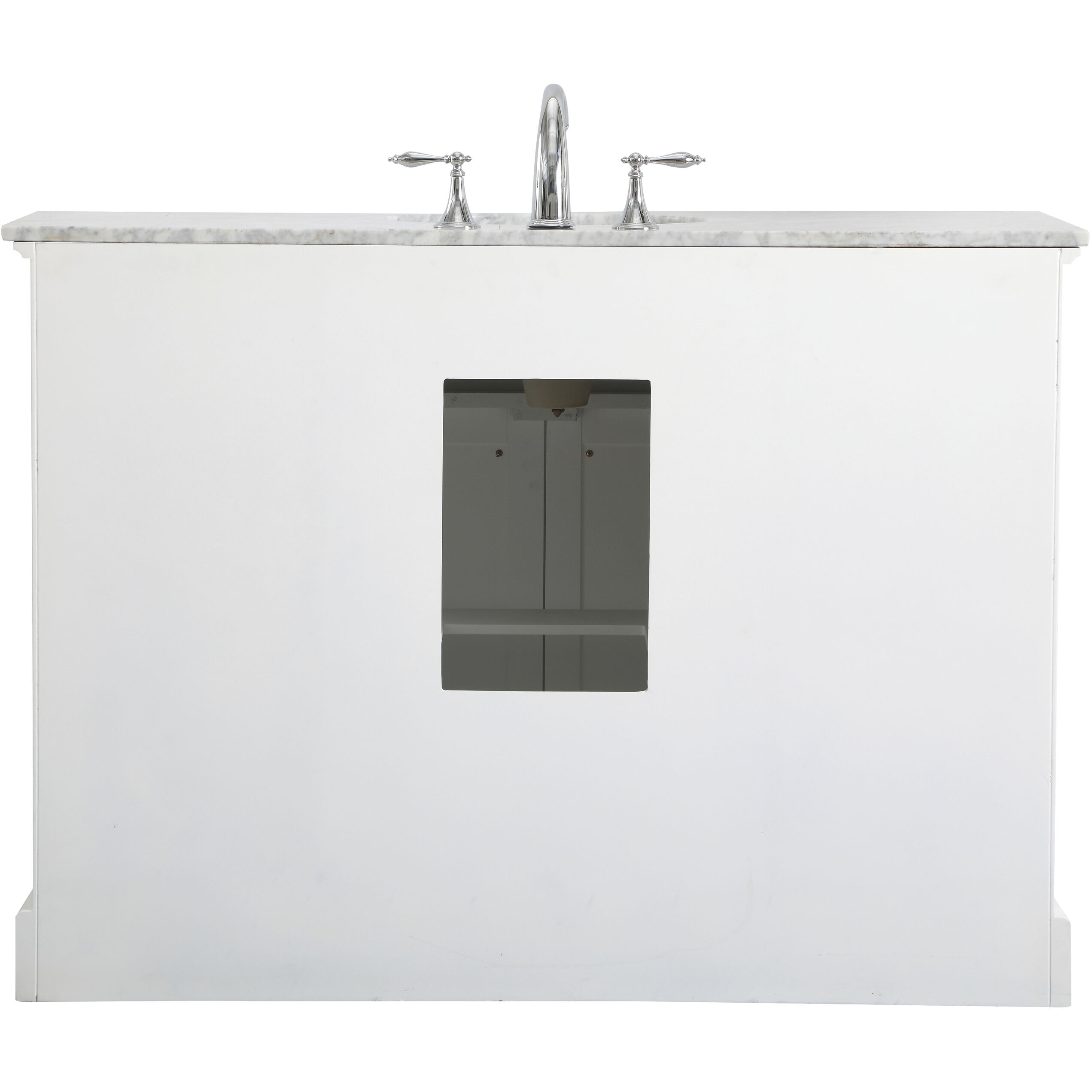 Americana 48 X 35 inch White with Carrara White Marble Vanity Set