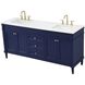 Bennett 72 X 21 X 35 inch Blue Vanity Sink Set