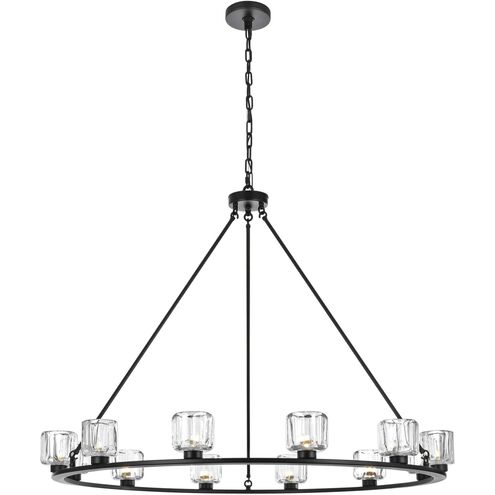 Cadence 12 Light 48 inch Black Chandelier Ceiling Light