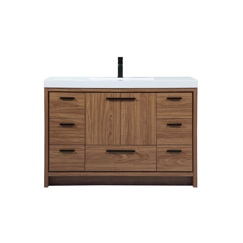 Wyatt 48 X 22 X 34 inch Walnut Brown Vanity Sink Set