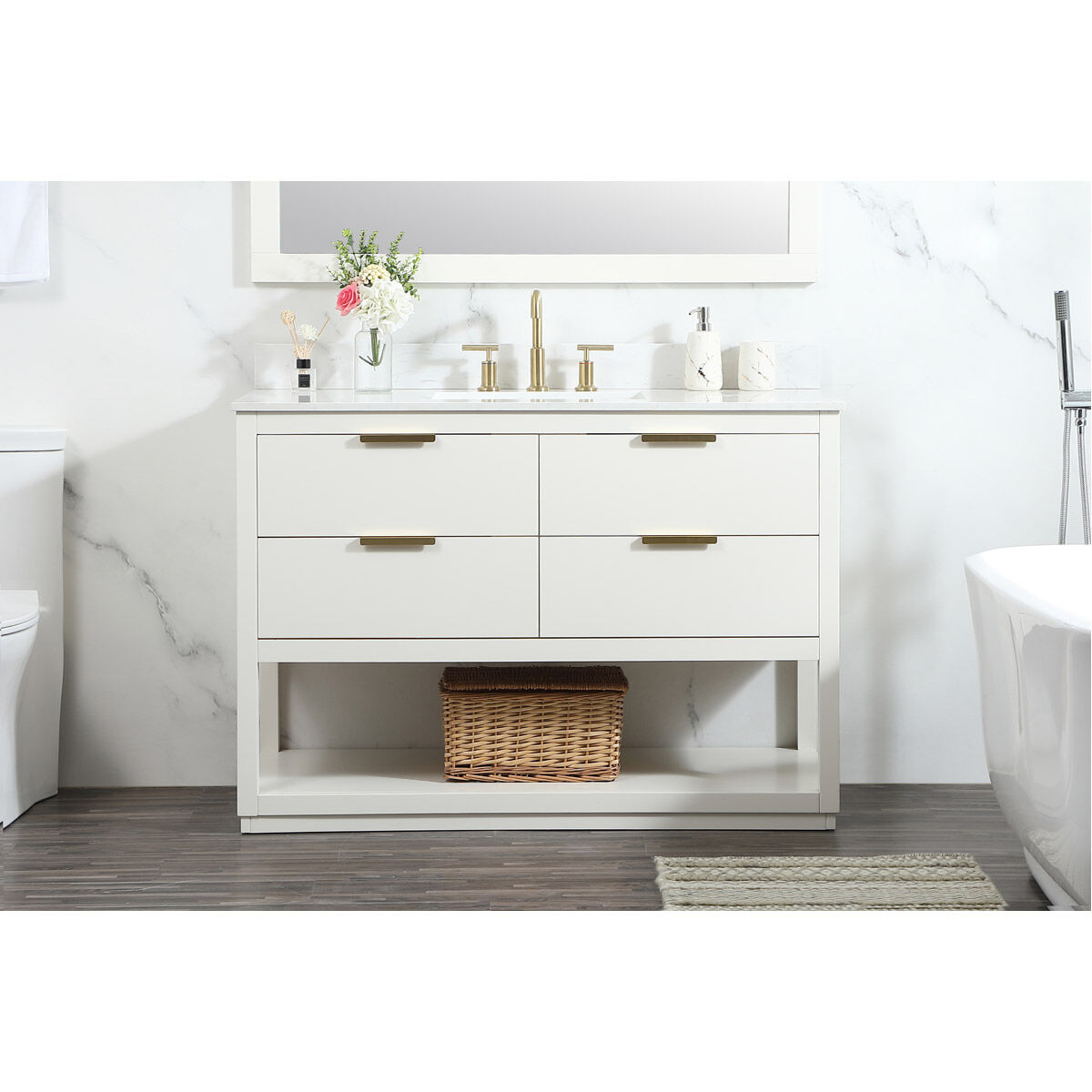 Larkin 48 X 22 X 34 inch White Vanity Sink Set