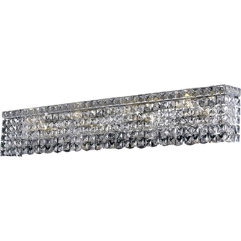 Maxime 8 Light 36 inch Chrome Vanity Light Wall Light in Clear, Royal Cut