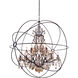 Geneva 25 Light 60 inch Dark Bronze Pendant Ceiling Light in Golden Teak, Urban Classic