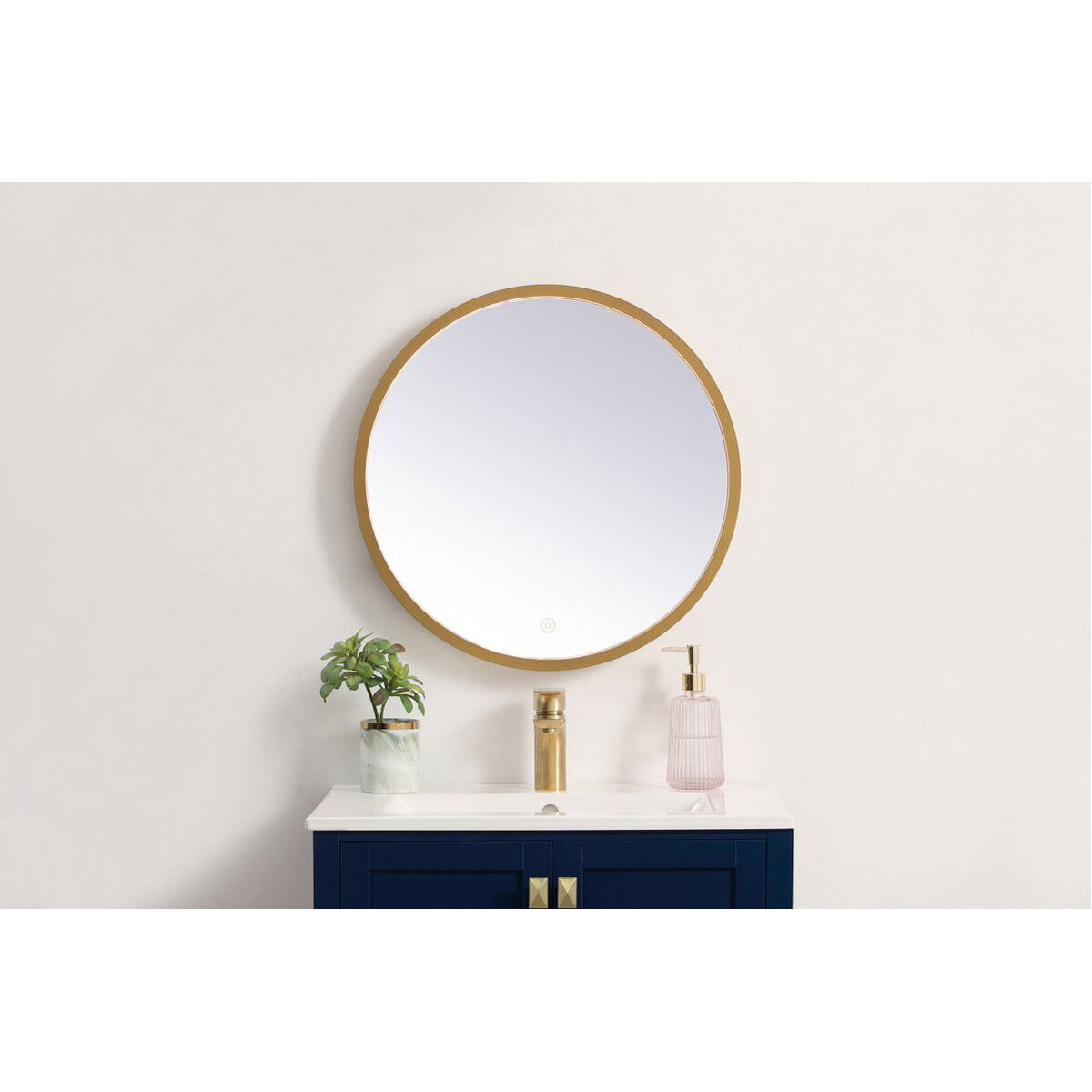 Pier 21 X 21 inch Brass LED Mirror