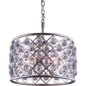 Madison 6 Light 20 inch Polished Nickel Pendant Ceiling Light in Clear, Faceted Royal Cut, Urban Classic