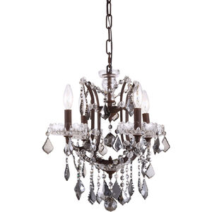 Elena 4 Light 13 inch Rustic Intent Chandelier Ceiling Light in Silver Shade, Urban Classic