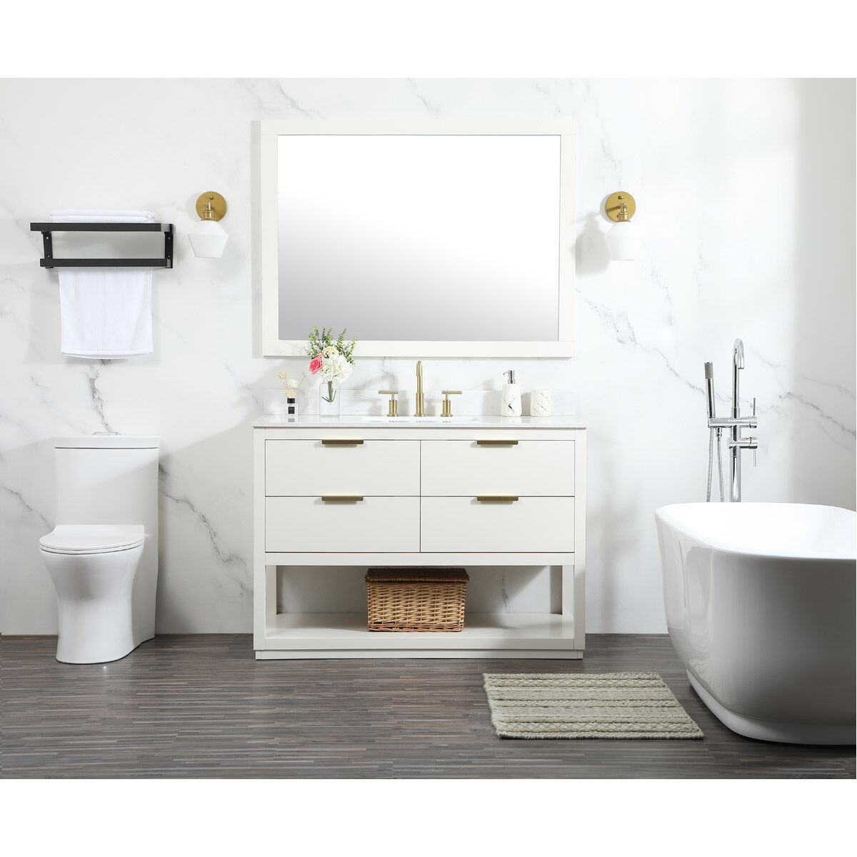 Larkin 48 X 22 X 34 inch White Vanity Sink Set
