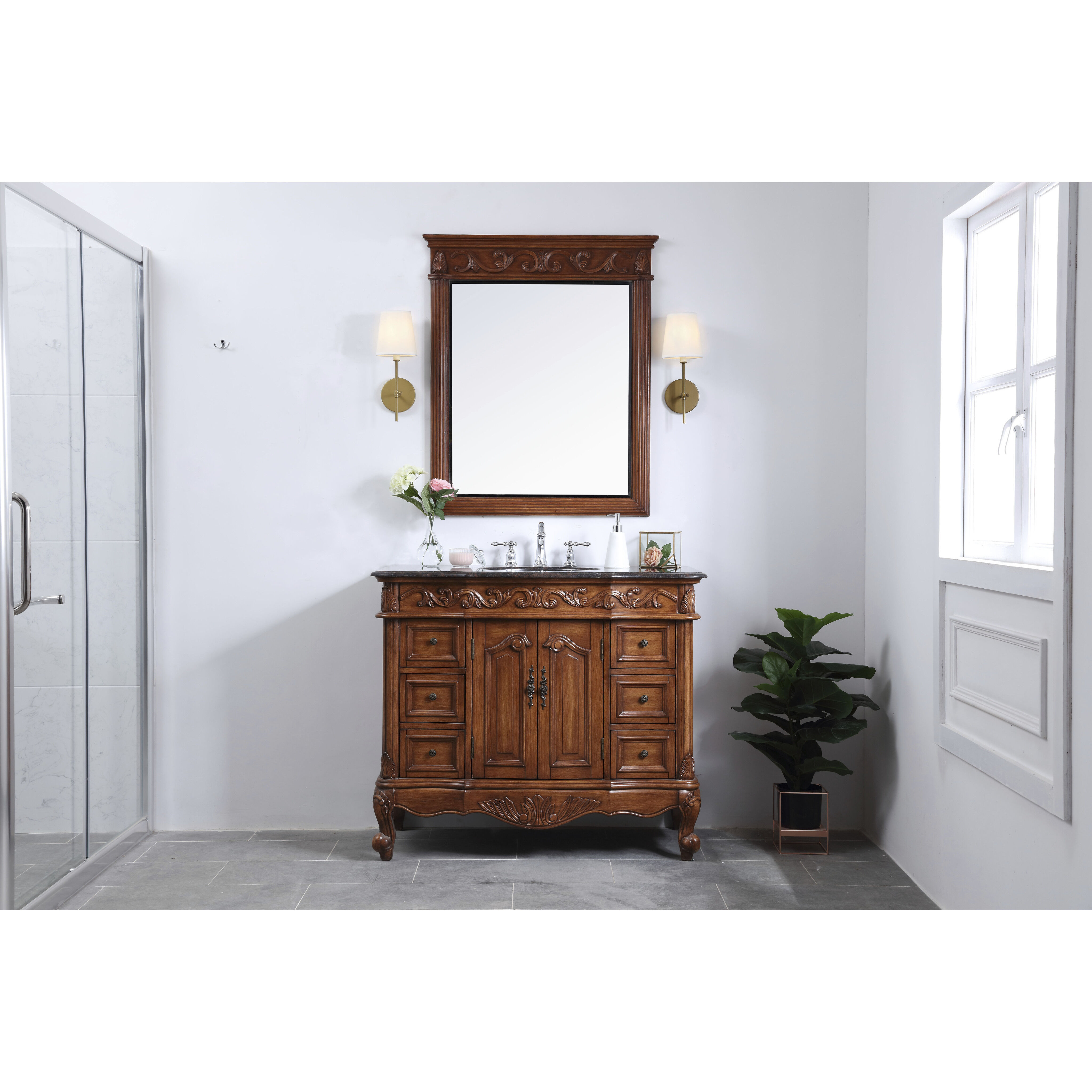 Oakland 84 X 22 X 72 inch Teak Vanity Sink Set
