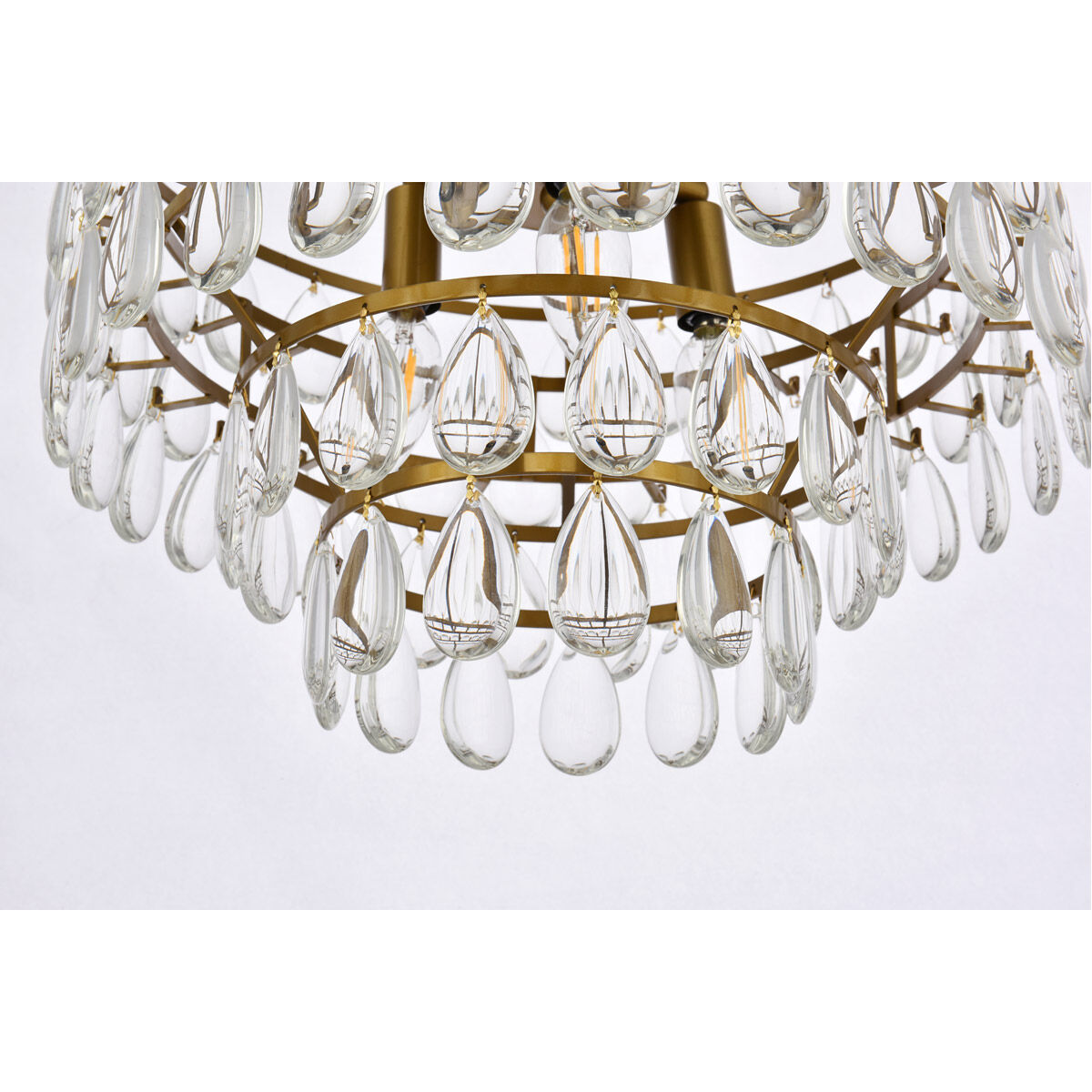 Mila 3 Light 16 inch Brass Flush Mount Ceiling Light