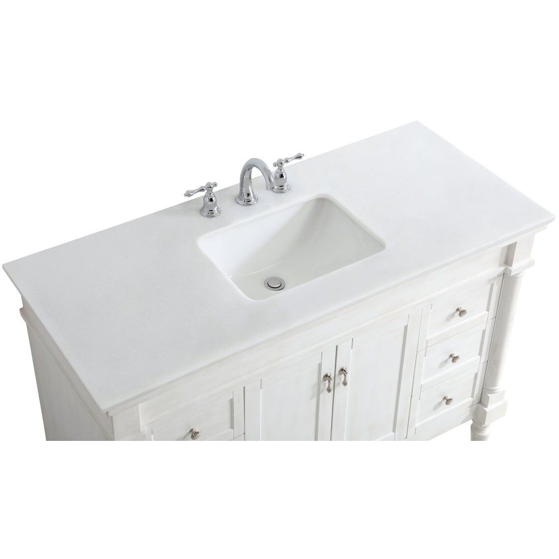 Lexington 48 X 21.5 X 35 inch Antique White Vanity Sink Set