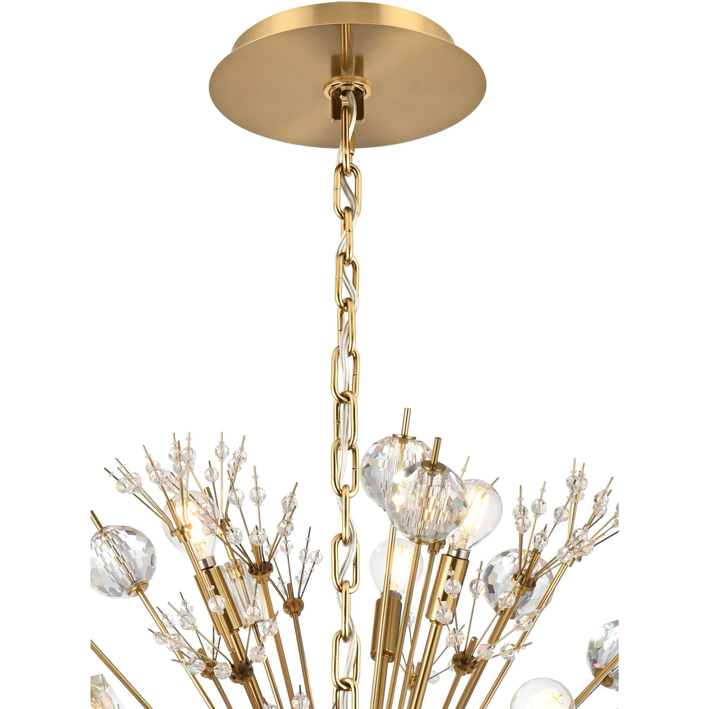 Vera 18 Light 32 inch Gold Pendant Ceiling Light in Satin Gold