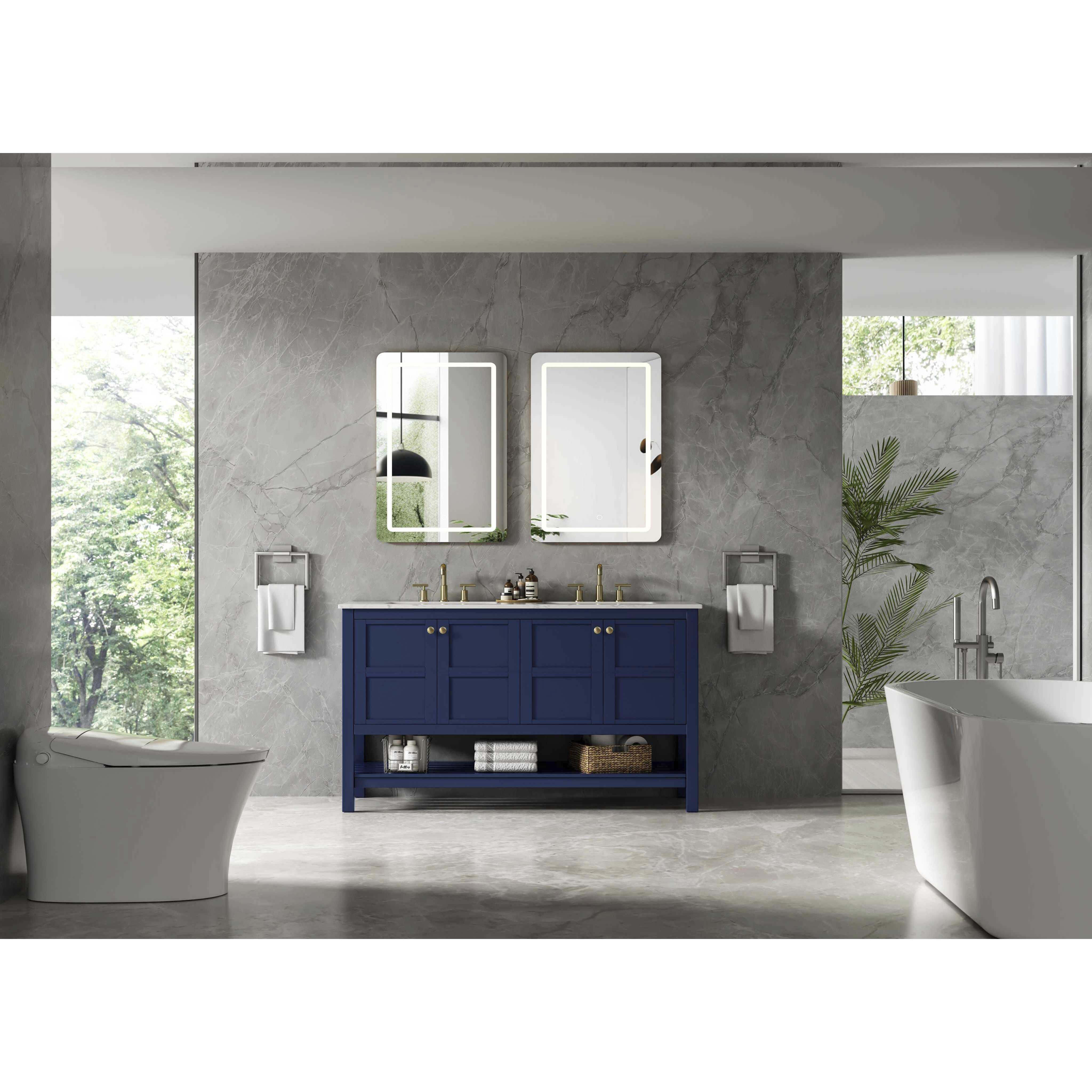 Theo 54 X 34 inch Blue Bathroom Vanity Cabinet