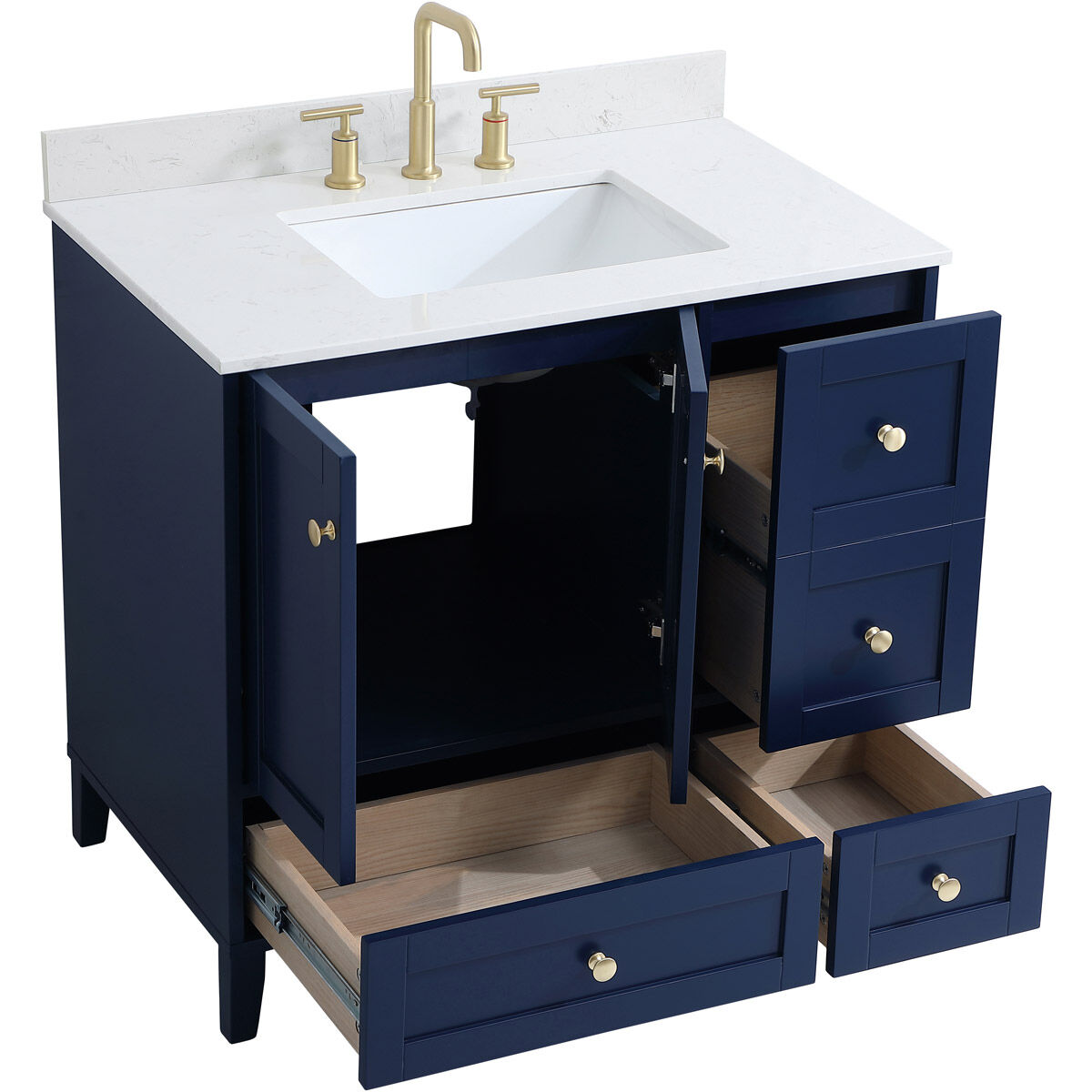 Sommerville 36 X 22 X 34 inch Blue Vanity Sink Set