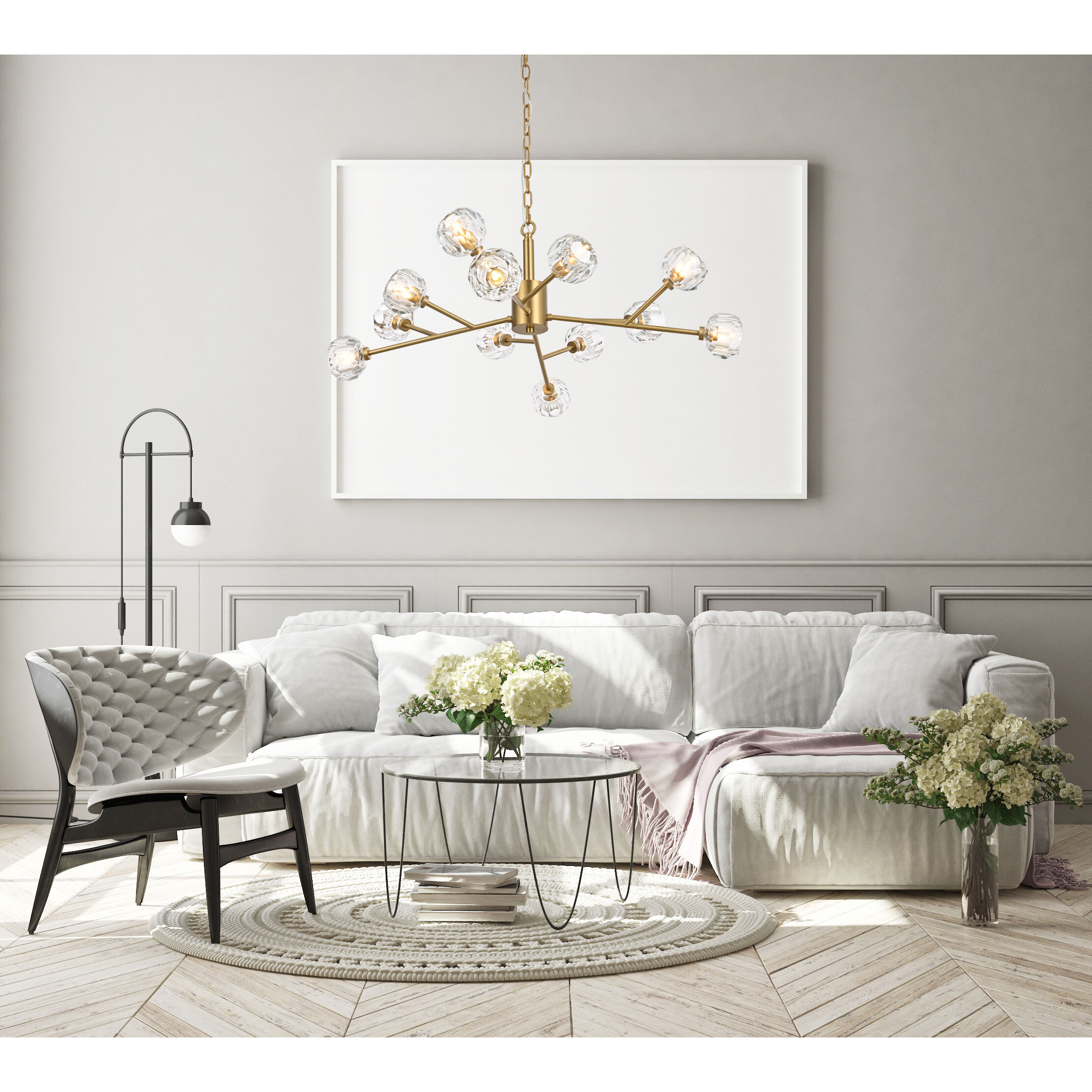 Graham 12 Light 35 inch Gold Pendant Ceiling Light