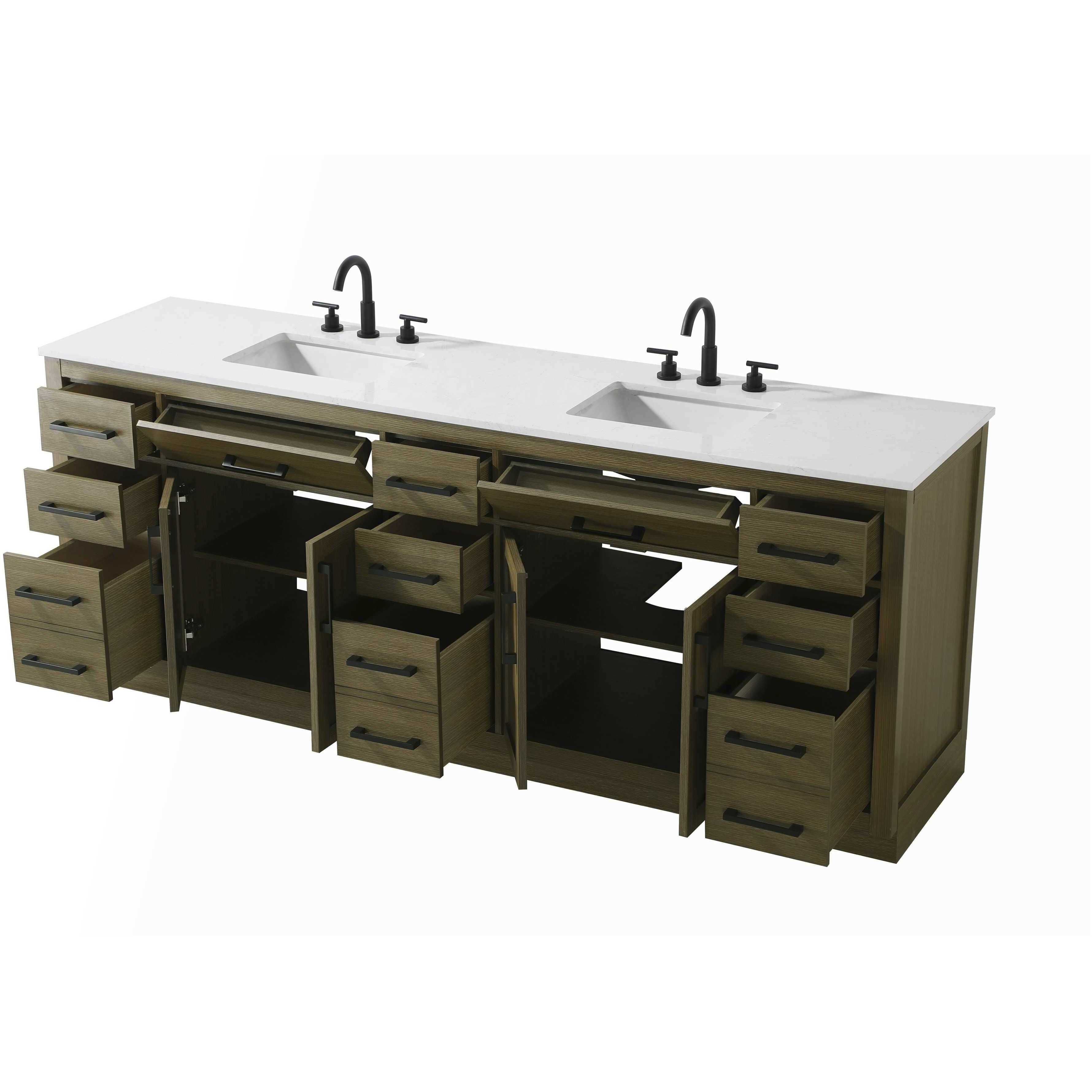 Alden 84 X 35 inch Chestnut Brown Bathroom Vanity Cabinet