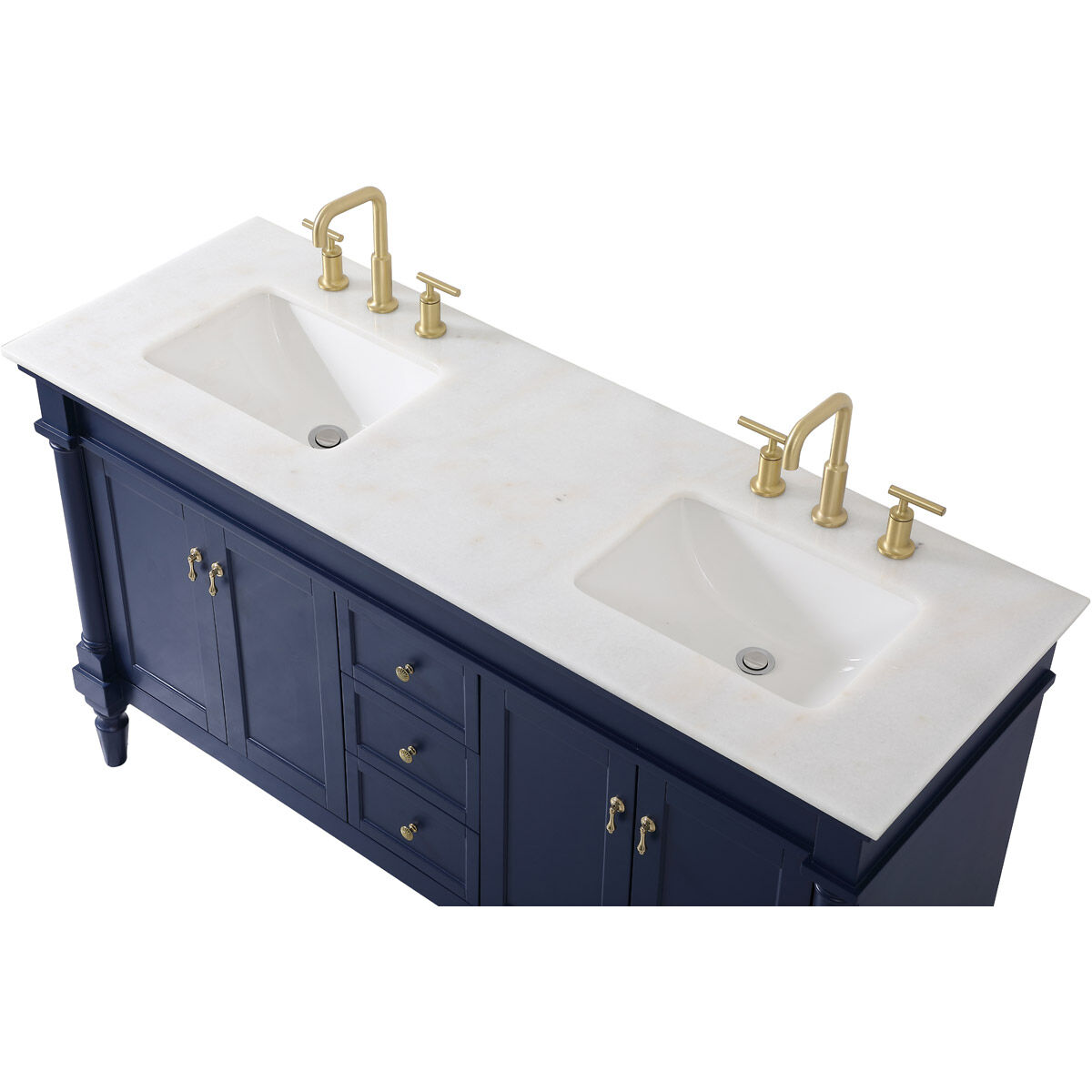 Lexington 60 X 21.5 X 35 inch Blue Vanity Sink Set