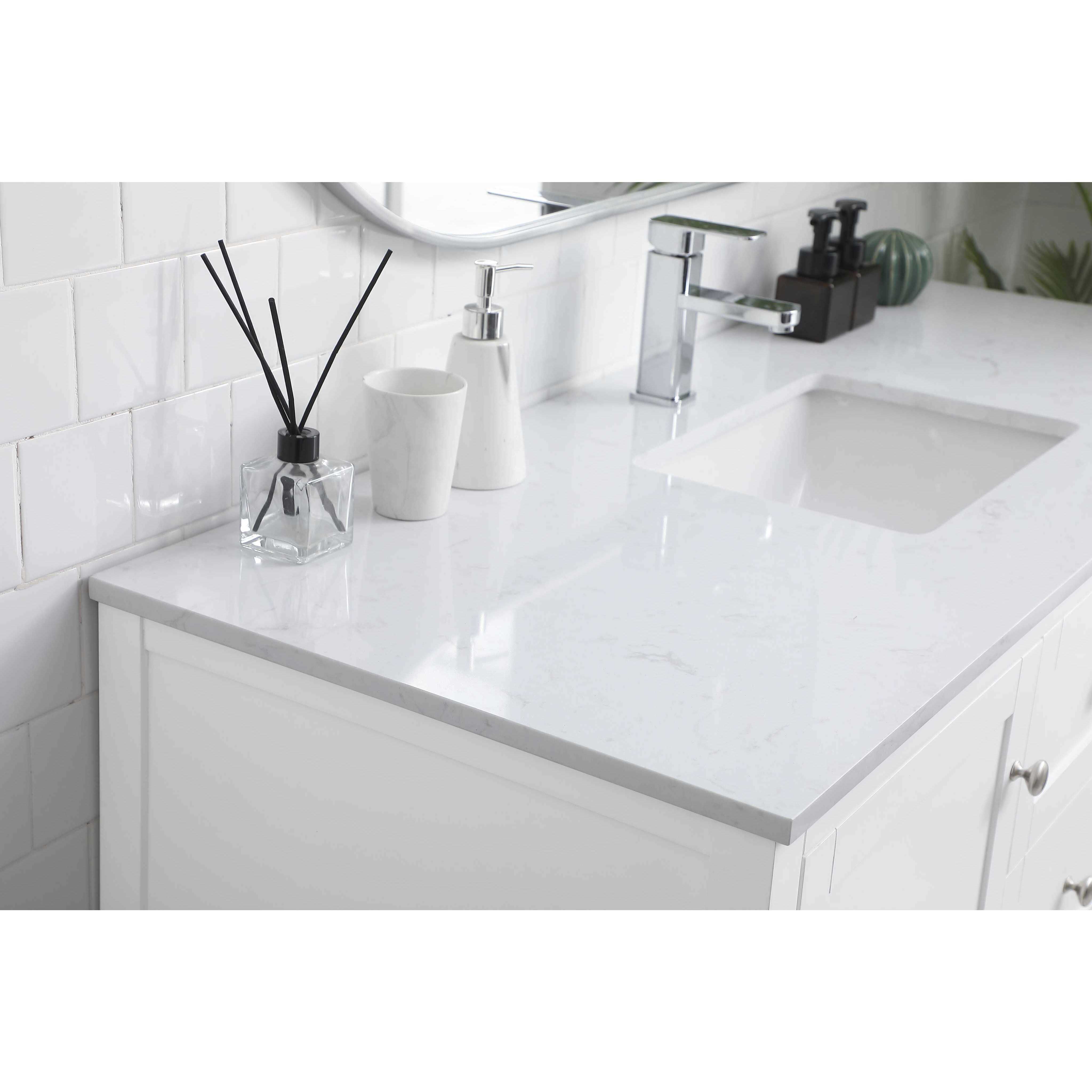 Heath 54 X 21.5 X 35 inch White Vanity Sink Set