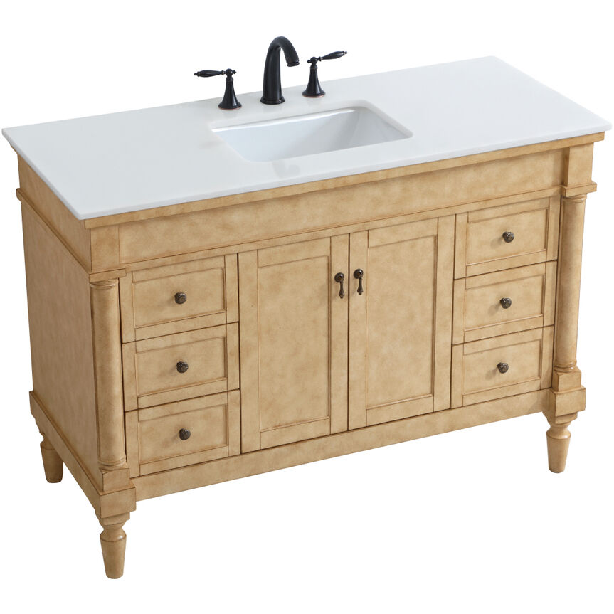 Lexington 48 X 21.5 X 35 inch Antique Beige Vanity Sink Set