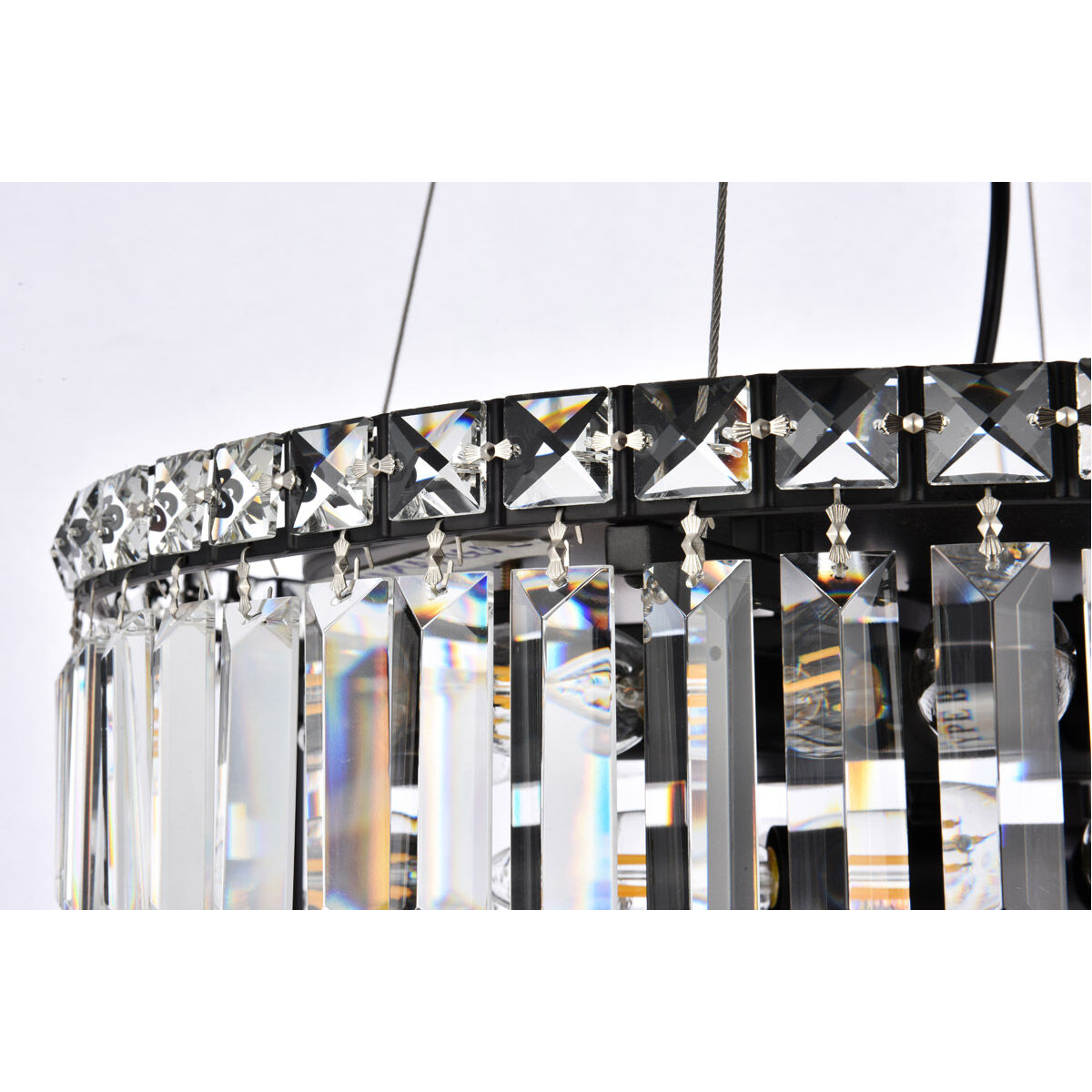 Maxime 12 Light 20 inch Black and Clear Chandelier Ceiling Light