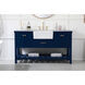 Clement 60 X 22 X 34.13 inch Blue Bathroom Vanity Cabinet