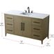 Millie 60 X 35 inch Chestnut Brown Bathroom Vanity Cabinet