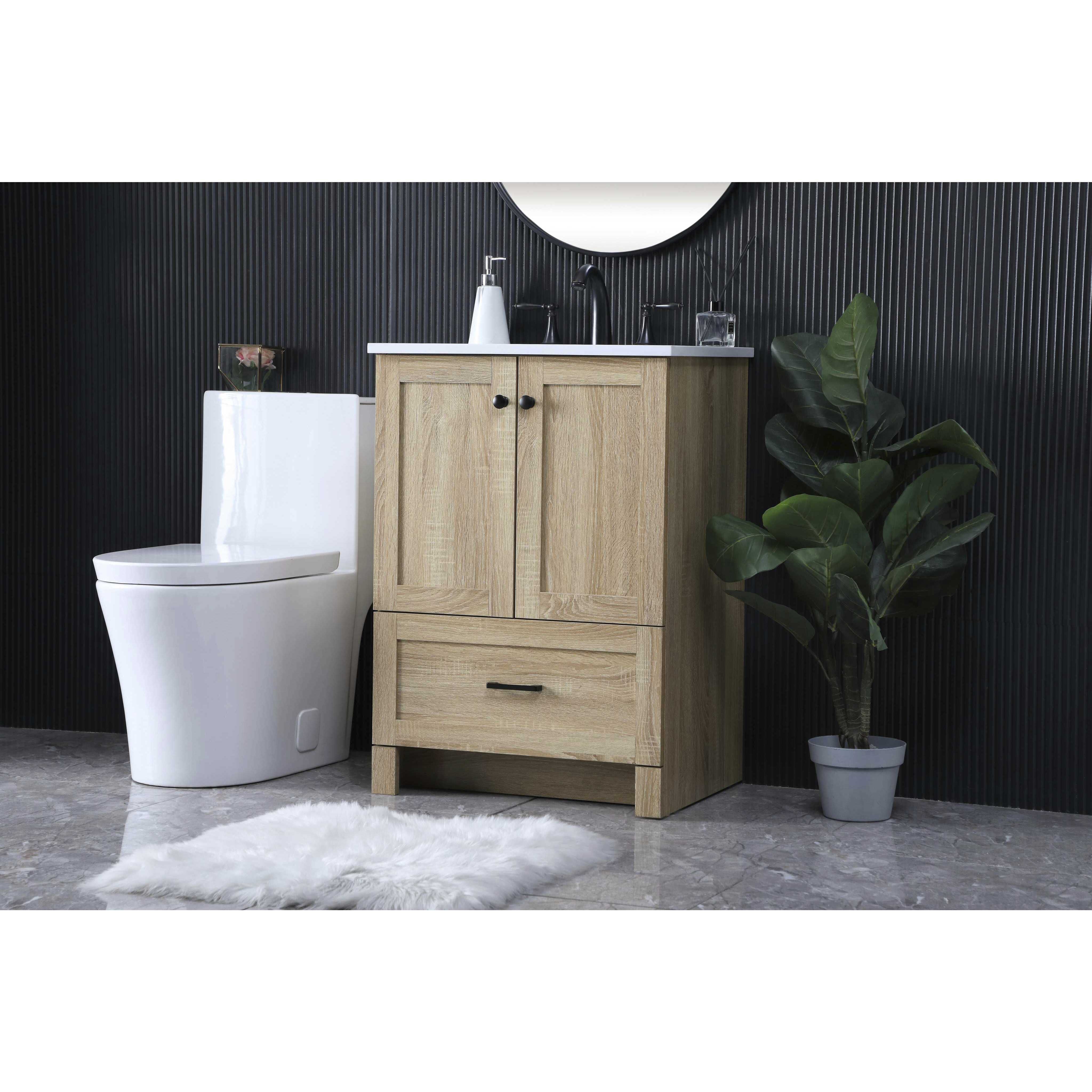 Soma 24 X 34 inch Mango Wood Bathroom Vanity Cabinet