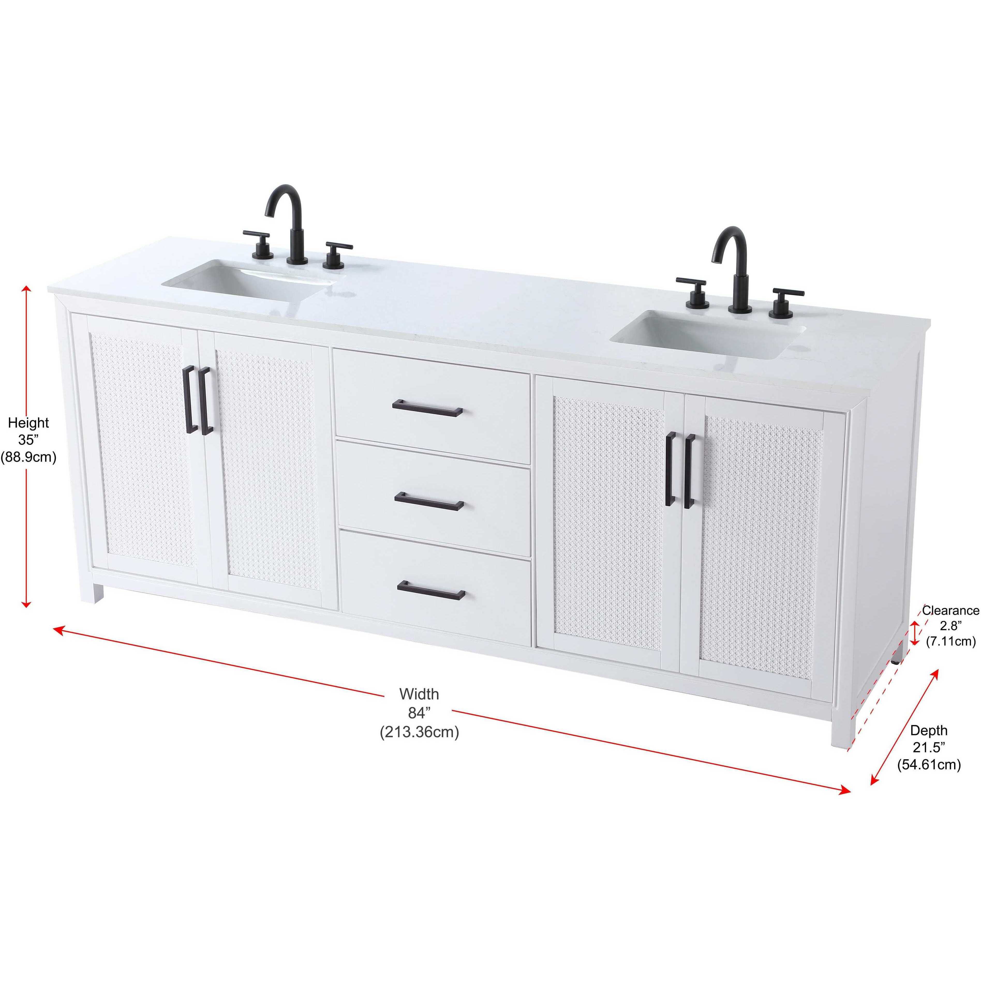 Alina 84 X 34 inch White Bathroom Vanity Cabinet