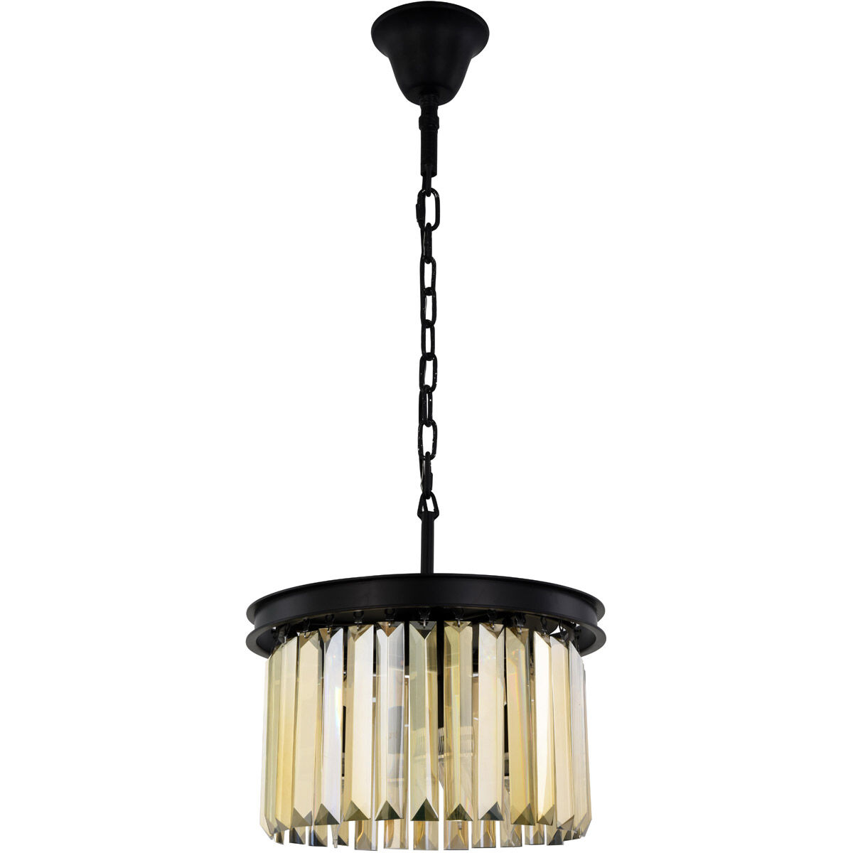 Sydney 3 Light 16 inch Matte Black Pendant Ceiling Light in Golden Teak, Urban Classic