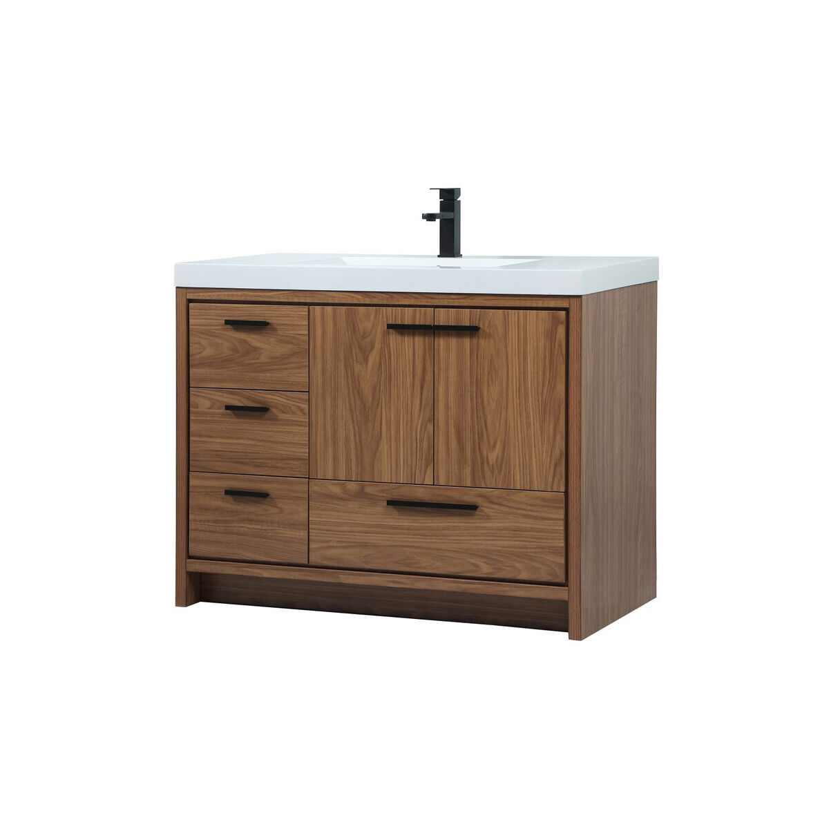 Wyatt 42 X 22 X 34 inch Walnut Brown Vanity Sink Set