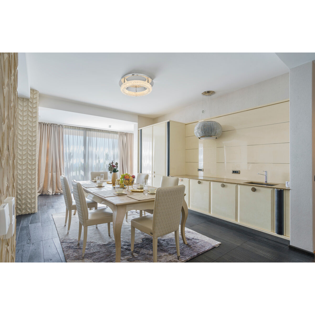 Bowen 1 Light 18 inch Chrome Flush Mount Ceiling Light