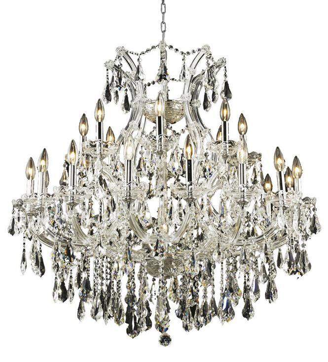 Maria Theresa 24 Light 36 inch Chrome Dining Chandelier Ceiling Light in Clear